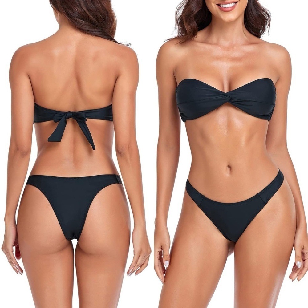 RELLECIGA Classic Black Bandeau Bikini